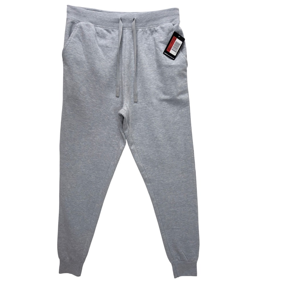 BSN Sports Mens Large Fleece Jogger NWT Gray Athleisure Loungewear Sporty